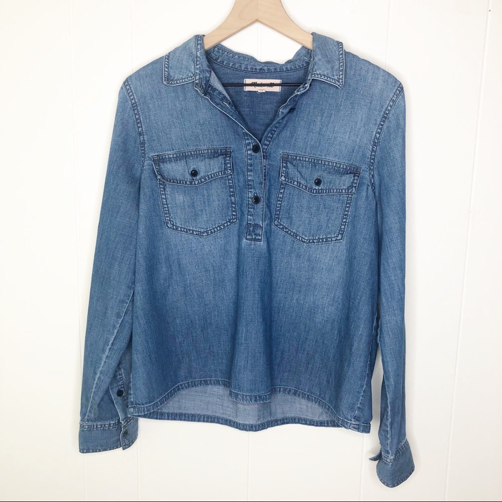 Madewell button front denim top